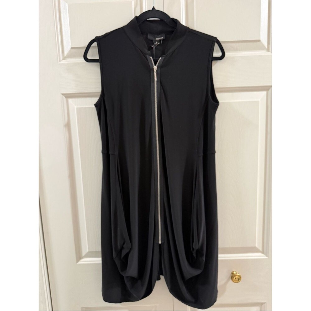 Sun Kim NWT Black Zip Front Bubble Hem Dress Lagenlook Avant Garde S